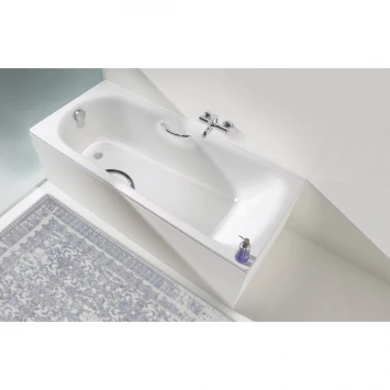 Ванна стальная Kaldewei Saniform Plus Star 336 133630000001 170x75 см, с отверстиями под ручки, антискользящим покрытием, альпийский белый