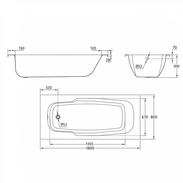 Ванна стальная BLB Atlantica B80A 180x80 см, белый