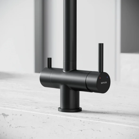 Смеситель для кухни Sancos Foster SC4014MB с подключением к фильтру, черный матовый