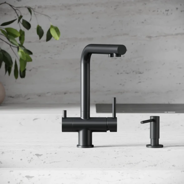 Смеситель для кухни Sancos Foster SC4014MB с подключением к фильтру, черный матовый