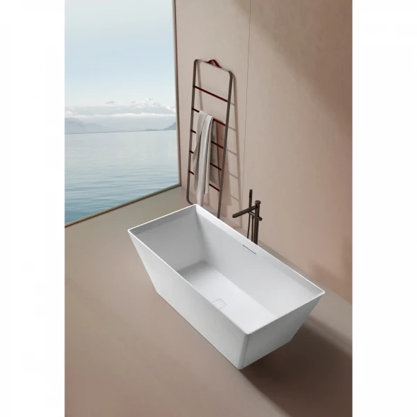 Ванна из литьевого мрамора AltroBagno Francesca AltroBagnoFrancesca090101White 170x75 см, отдельностоящая, белый