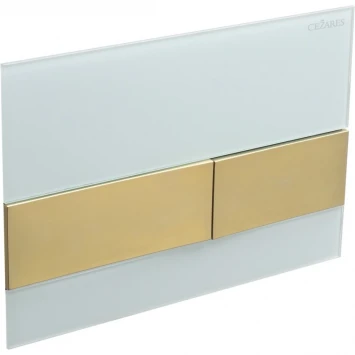Кнопка смыва Cezares Lux LUX-GB-1-BORO для инсталляции, белый/золотой матовый