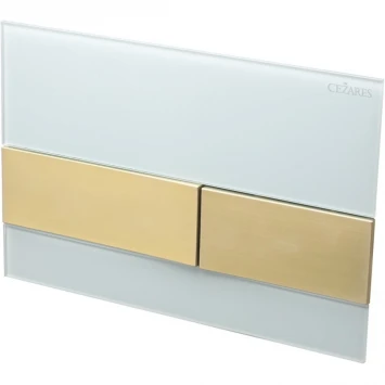 Кнопка смыва Cezares Lux LUX-GB-1-BORO для инсталляции, белый/золотой матовый