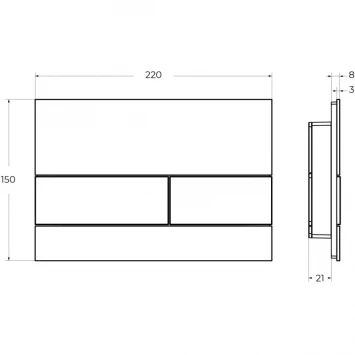 Кнопка смыва Cezares Lux LUX-GB-1-BORO для инсталляции, белый/золотой матовый