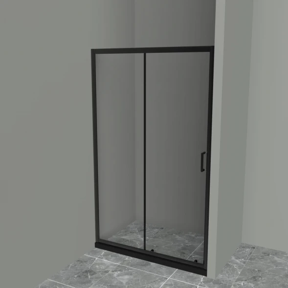 Душевая дверь 130 см BelBagno UNO-195-BF-1-130-C-NERO прозрачное