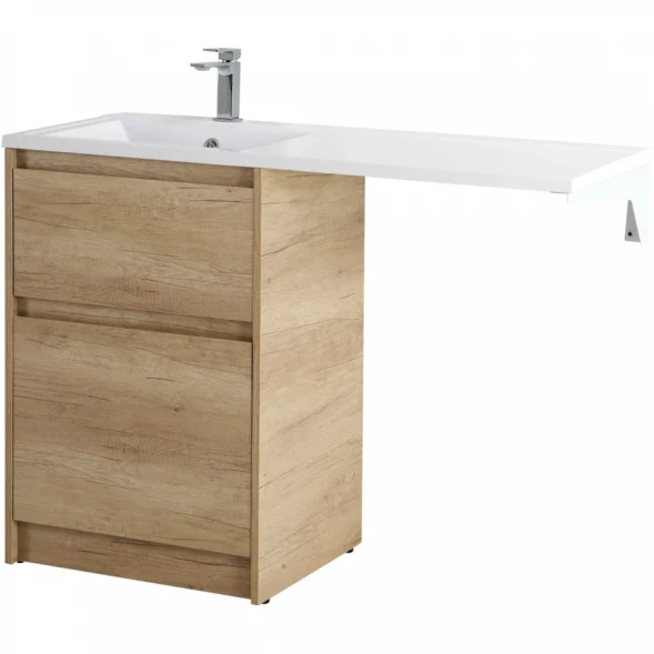 Тумба с раковиной Rovere Nebrasca Nature 120,3 см BelBagno Kraft KRAFT-LVD-580/1200-2C-PIA-RNN + BB1200/480-LV-MR-L