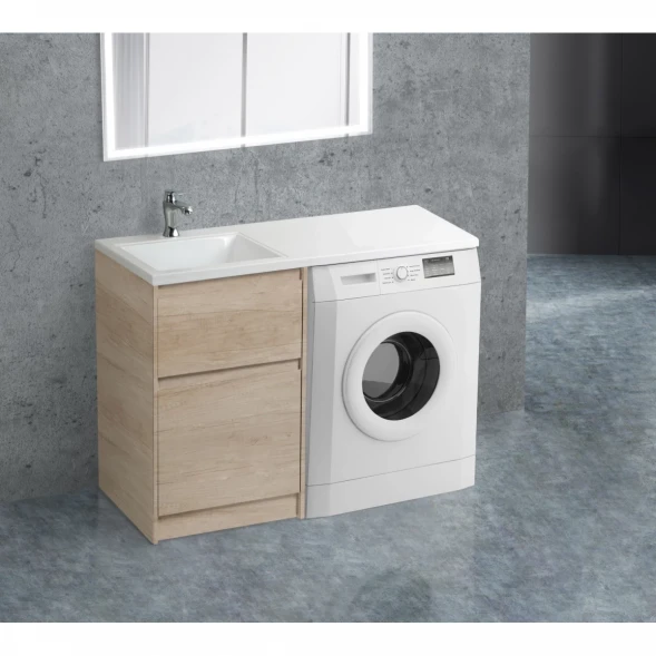 Тумба с раковиной Rovere Nebrasca Nature 120,3 см BelBagno Kraft KRAFT-LVD-580/1200-2C-PIA-RNN + BB1200/480-LV-MR-L
