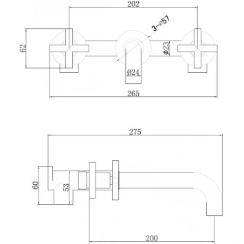 Смеситель для раковины Abber Wasser Kreis AF81121NG встраиваемый, никель