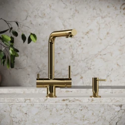 Смеситель для кухни Sancos Foster SC4014ZG с подключением к фильтру, Золото