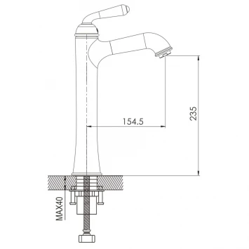 Смеситель для раковины Rose R0211Q бронза