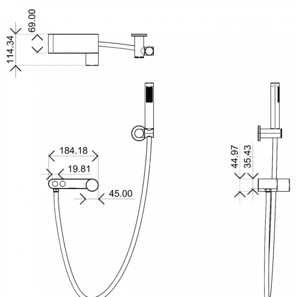 Смеситель для ванны Boheme Stick Touch 123-BB.2