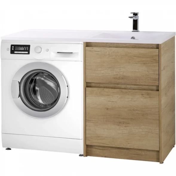 Тумба с раковиной Rovere Nebrasca Nature 120,3 см BelBagno Kraft KRAFT-LVD-580/1200-2C-PIA-RNN + BB1200/480-LV-MR-R