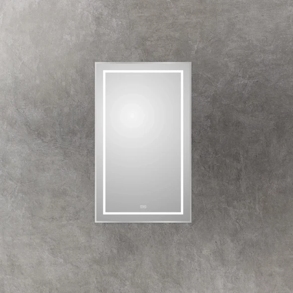 Зеркало BelBagno Kraft SPC-KRAFT-600-1000-LED-TCH-WARM 60x100 см, с LED-подсветкой, сенсорным выключателем, антизапотеванием, алюминий
