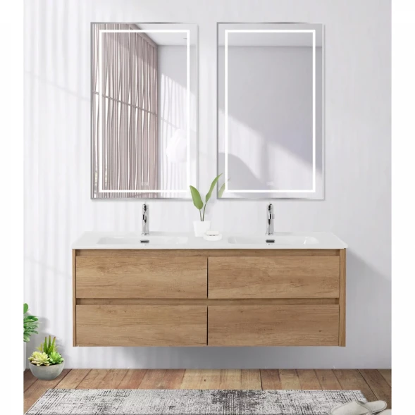 Зеркало BelBagno Kraft SPC-KRAFT-600-1000-LED-TCH-WARM 60x100 см, с LED-подсветкой, сенсорным выключателем, антизапотеванием, алюминий