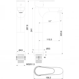Смеситель для раковины Wonzon & Woghand Alfa WW-A40232-MB черный матовый