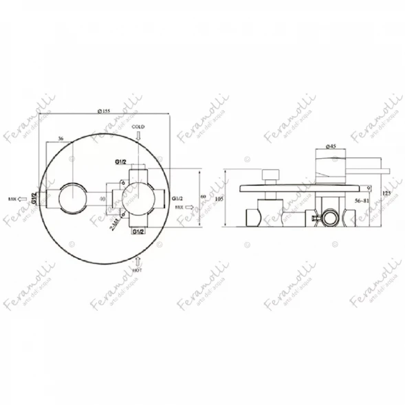 Смеситель для ванны Feramolli Ele CL636