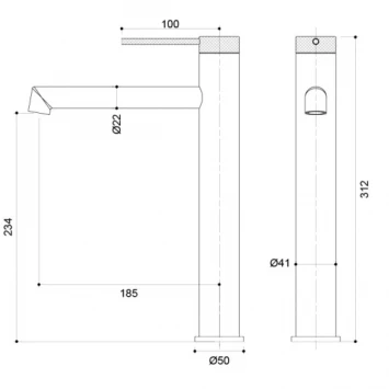Смеситель для раковины Vincea Rim VBF-2RM2CH без донного клапана, хром