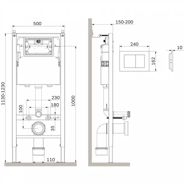 Инсталляция для унитаза Am.Pm PrimeFit S I012709.0201 с кнопкой смыва, белый глянец
