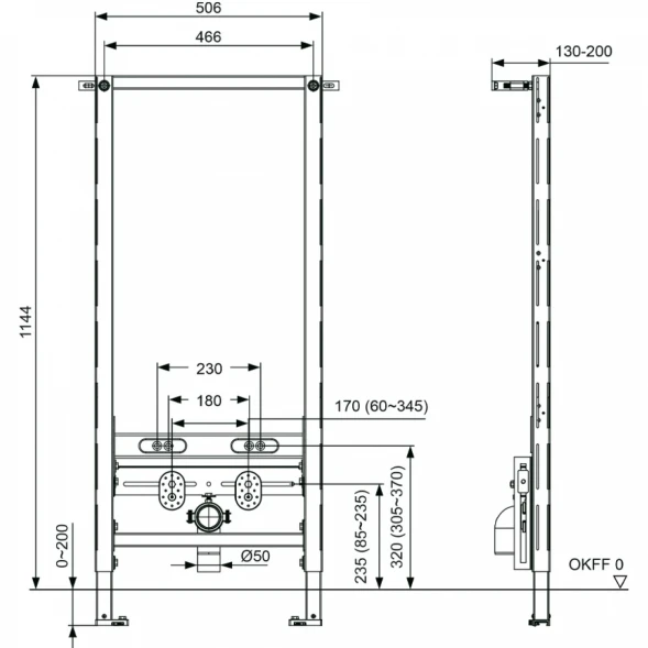 Инсталляция для биде Tece TECEspring S330000