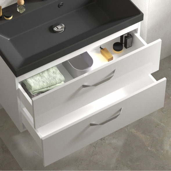Тумба под раковину BelBagno Aurora AURORA-800-2C-SO-BL 79,6 см, подвесная, Bianco Lucido