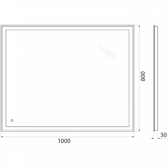 Зеркало 100x80 см BelBagno SPC-GRT-1000-800-LED-TCH