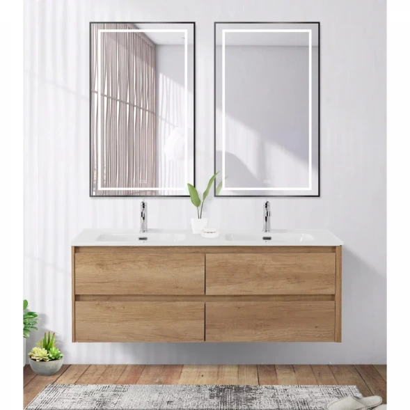 Зеркало BelBagno Kraft SPC-KRAFT-600-1000-LED-TCH-WARM-NERO 60x100 см, с LED-подсветкой, сенсорным выключателем, антизапотеванием, черный