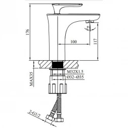 Смеситель для раковины AltroBagno Aperto AltroBagnoAperto0109BiCr