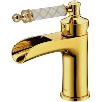 Смеситель для раковины Boheme Vogue Murano 211-MR-W Золото/белый