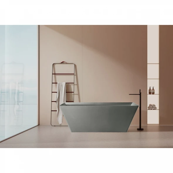 Ванна из литьевого мрамора AltroBagno Francesca AltroBagnoFrancesca090104CementGrey 170x75 см, отдельностоящая, серый цемент