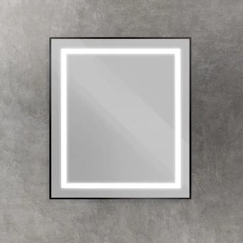 Зеркало BelBagno Kraft SPC-KRAFT-700-800-SENS-NERO 70x80 см, с LED-подсветкой, сенсорным выключателем, черный