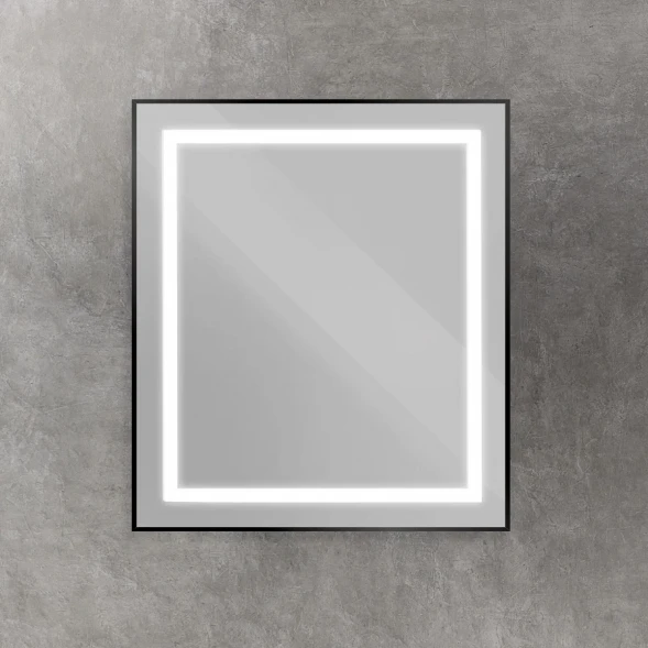 Зеркало BelBagno Kraft SPC-KRAFT-700-800-SENS-NERO 70x80 см, с LED-подсветкой, сенсорным выключателем, черный