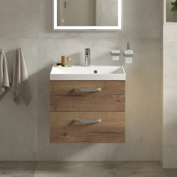 Тумба под раковину BelBagno Aurora AURORA-600-2C-SO-RT 59,6 см, подвесная, Rovere Tabacco
