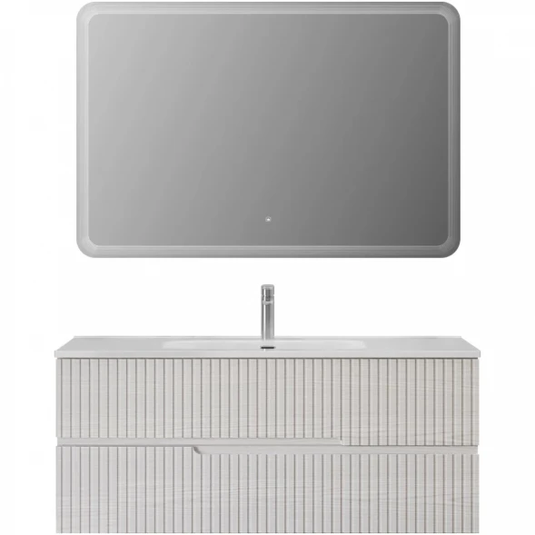 Тумба под раковину Cezares Duet DUET-N-1200-2C-SO-FBS-P 120 см, подвесная, белый ясень матовый