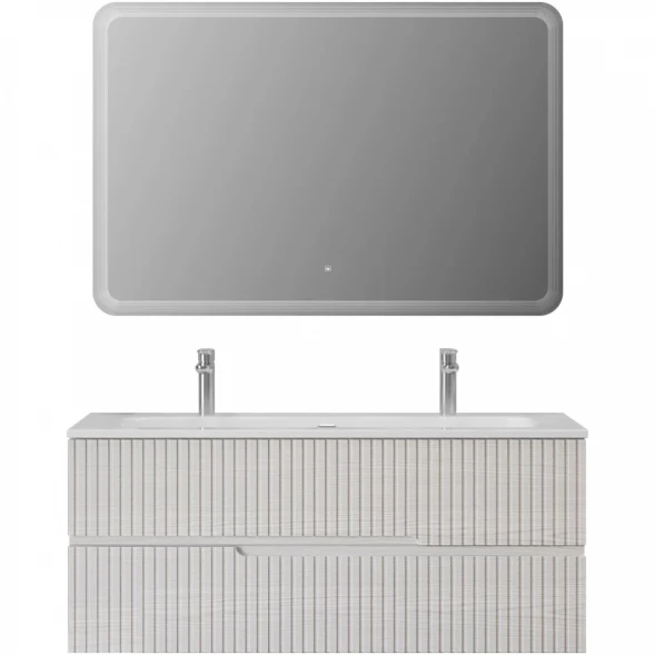 Тумба под раковину Cezares Duet DUET-N-1200-2C-SO-FBS-P 120 см, подвесная, белый ясень матовый