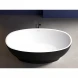 Акриловая ванна Abber AB9207MB 165x80 см, отдельностоящая, черный матовый/белый