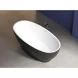 Акриловая ванна Abber AB9207MB 165x80 см, отдельностоящая, черный матовый/белый