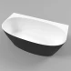 Ванна из литьевого мрамора Whitecross Pearl A 0214.155080.20100 155x80 см, белый матовый/черный матовый