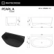 Ванна из литьевого мрамора Whitecross Pearl A 0214.155080.20100 155x80 см, белый матовый/черный матовый