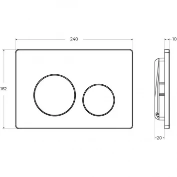 Кнопка смыва BelBagno BB-03C-GM для инсталляции, оружейная сталь матовый