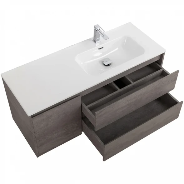 Тумба под раковину BelBagno Kraft KRAFT-1000-2C-1A-SO-CG-R 100 см R, подвесная, Cemento Grigio