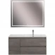 Тумба под раковину BelBagno Kraft KRAFT-1000-2C-1A-SO-CG-R 100 см R, подвесная, Cemento Grigio