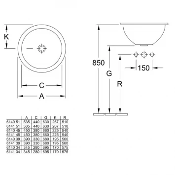 Раковина 45x45 см Villeroy &amp; Boch Loop &amp; Friends 61404501