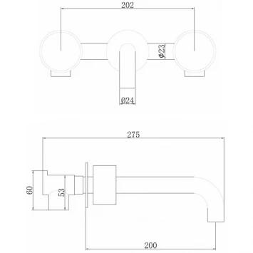Смеситель для раковины Abber Wasser Kreis AF81122G встраиваемый, Золото матовый