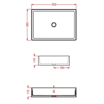 Раковина 55x38 см Artceram Scalino SCL002 15 00 grigio oliva
