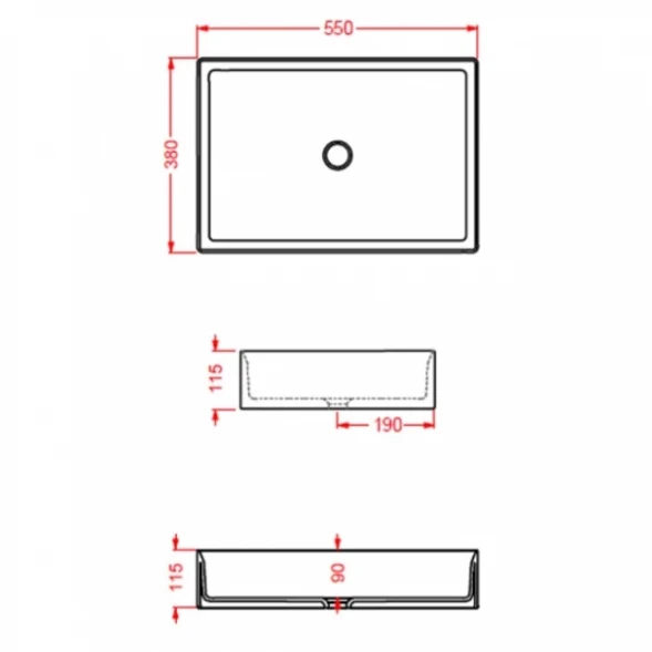 Раковина 55x38 см Artceram Scalino SCL002 15 00 grigio oliva