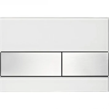 Инсталляция для унитаза Tece TECEsquare 9300302 + 9200010 + 9380014 + 9240801 с кнопкой смыва, белый/нержавеющая сталь