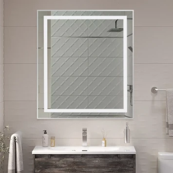 Зеркало BelBagno Kraft SPC-KRAFT-700-800-SENS-AL 70x80 см, с LED-подсветкой, сенсорным выключателем, алюминий