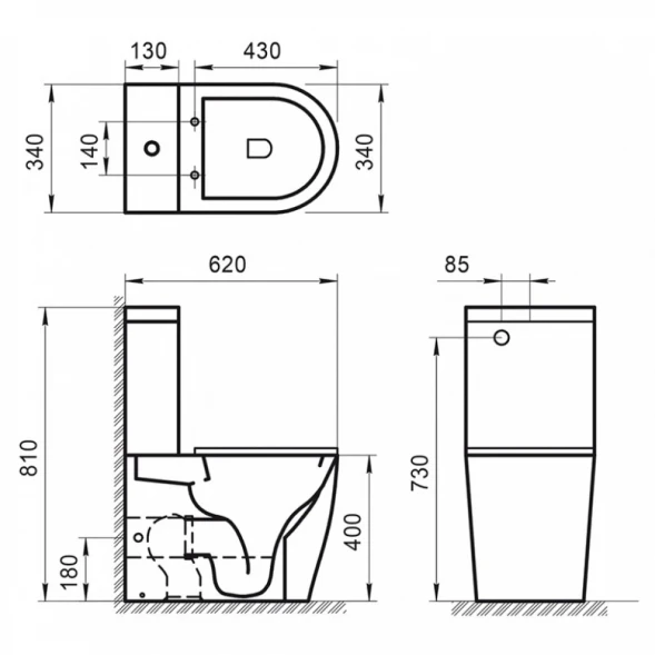 Бачок для унитаза 3/4,5 л BelBagno Sfera-TR BB2128T