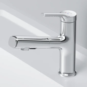 Смеситель для раковины Am.Pm X-Joy S F85B02900 с выдвижным изливом, без донного клапана, хром