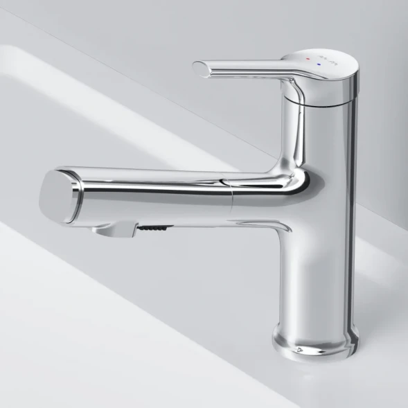 Смеситель для раковины Am.Pm X-Joy S F85B02900 с выдвижным изливом, без донного клапана, хром